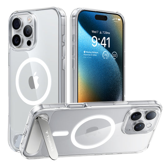 MagSafe Case for Apple iPhone 16 Pro, Torras, Pstand, Transparent