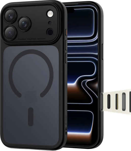 Custodia MagSafe per Apple iPhone 17 Pro, Tech-Protect, MagPeak, Nero Opaco