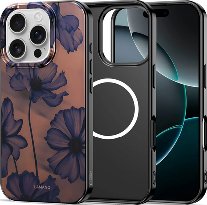 Custodia MagSafe per Apple iPhone 16 Pro Max, Tech-Protect, Lamano Velvet Night, Nera