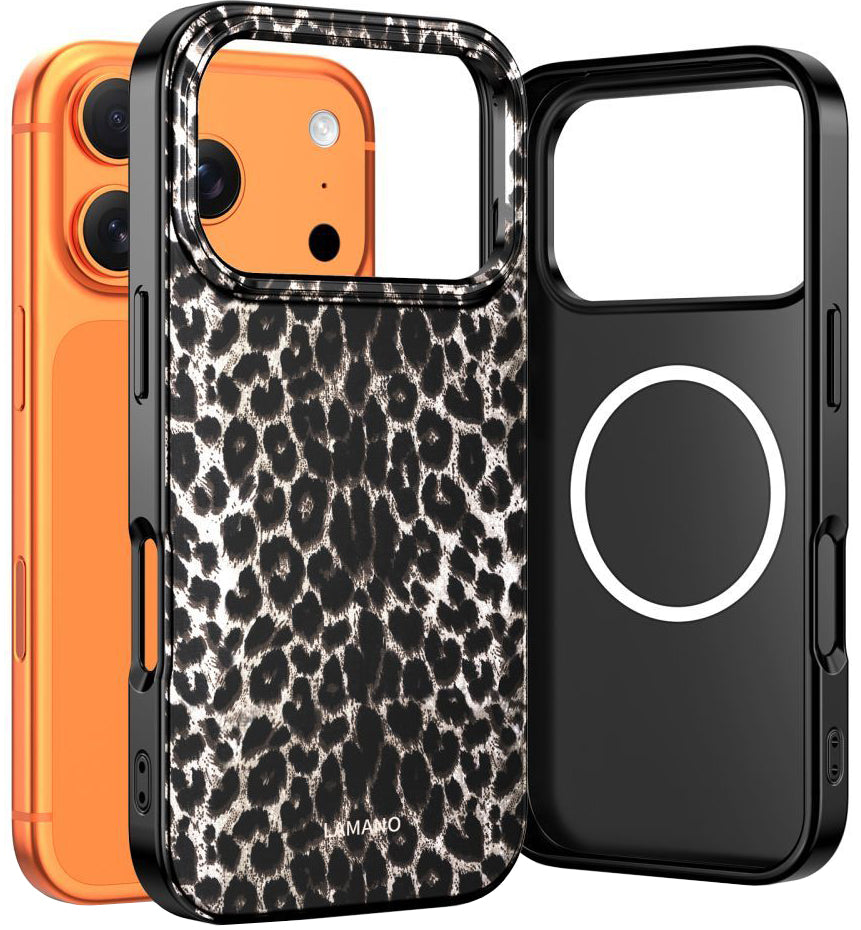 Custodia MagSafe per Apple iPhone 17 Pro, Tech-Protect, Lamano Leopard, Nera