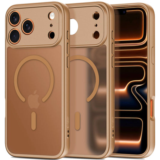 Custodia MagSafe per Apple iPhone 17 Pro Max, Tech-Protect, BasicMag, Marrone Opaco