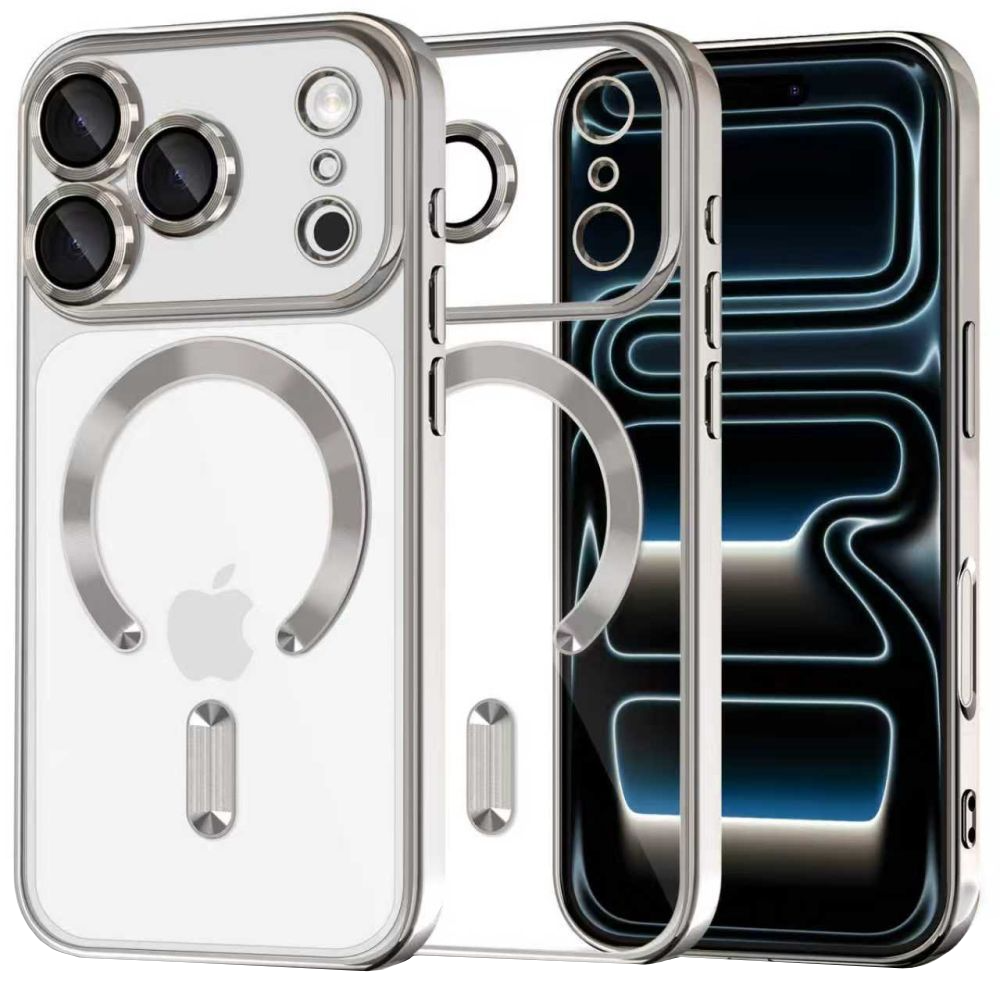 Custodia MagSafe per Apple iPhone 17 Pro, Tech-Protect, Magflex, Argento