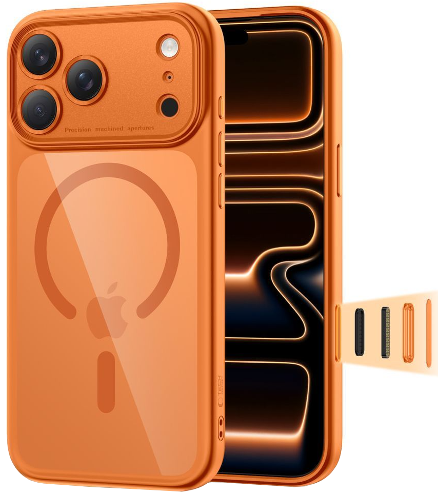 Custodia MagSafe per Apple iPhone 17 Pro, Tech-Protect, MagPeak, Arancione