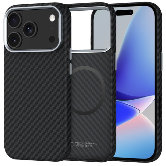 Custodia MagSafe per Apple iPhone 17 Pro Max, Tech-Protect, Ion Carbon, Nera