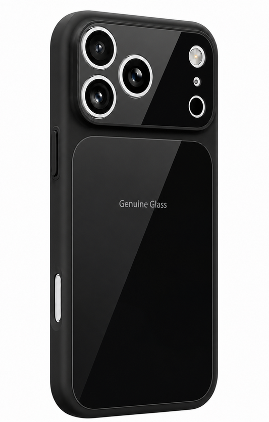 Custodia MagSafe per Apple iPhone 16 Pro Max, OEM, Vetro Autentico, Nera