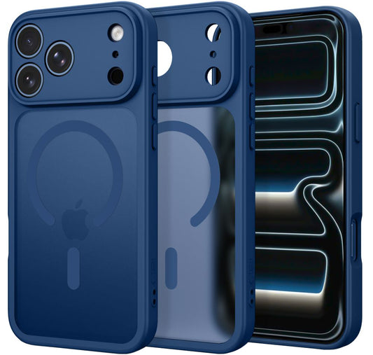 Custodia MagSafe per Apple iPhone 18 Pro / 17 Pro, Tech-Protect, BasicMag, Blu Opaco