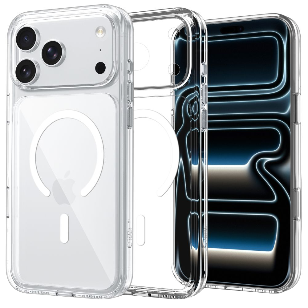 Custodia MagSafe per Apple iPhone 18 Pro / 17 Pro, Tech-Protect, Flexair Hybrid CC, Trasparente