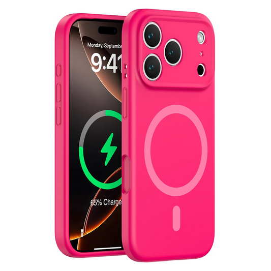Custodia MagSafe per Apple iPhone 17 Pro Max, OEM, Silicone Liquido, Rosa