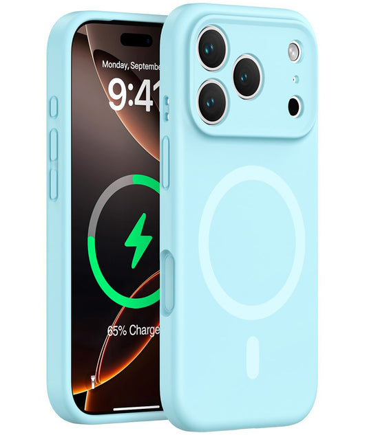 Custodia MagSafe per Apple iPhone 17 Pro, OEM, Silicone Liquido, Turchese