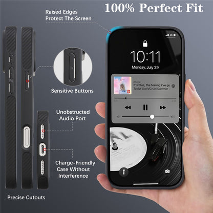 MagSafe Case for Apple iPhone 17 Pro, OEM, Carbon Metal Ring, Black
