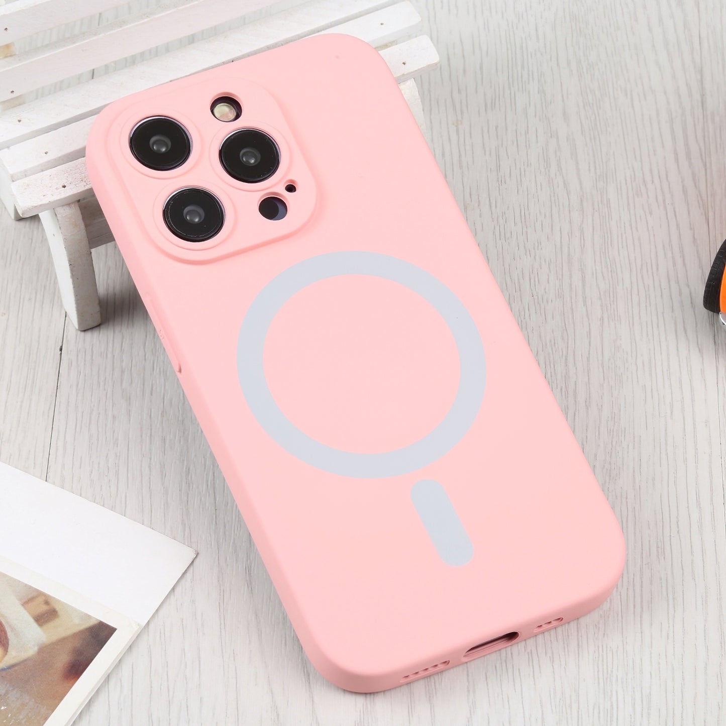Custodia MagSafe per Apple iPhone 15 Pro, OEM, Silicone Liquido, Rosa