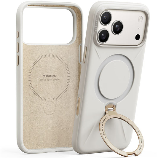 Custodia MagSafe per Apple iPhone 17 Pro Max, Torras, QPRO Silicone, Bianca