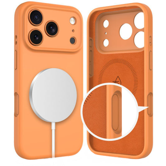 Custodia MagSafe per Apple iPhone 17 Pro Max, Tech-Protect, Silicone, Arancione