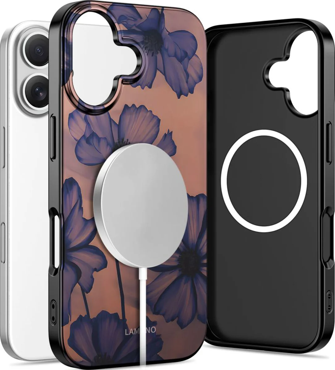 Custodia MagSafe per Apple iPhone 16, Tech-Protect, Lamano Velvet Night, Nera