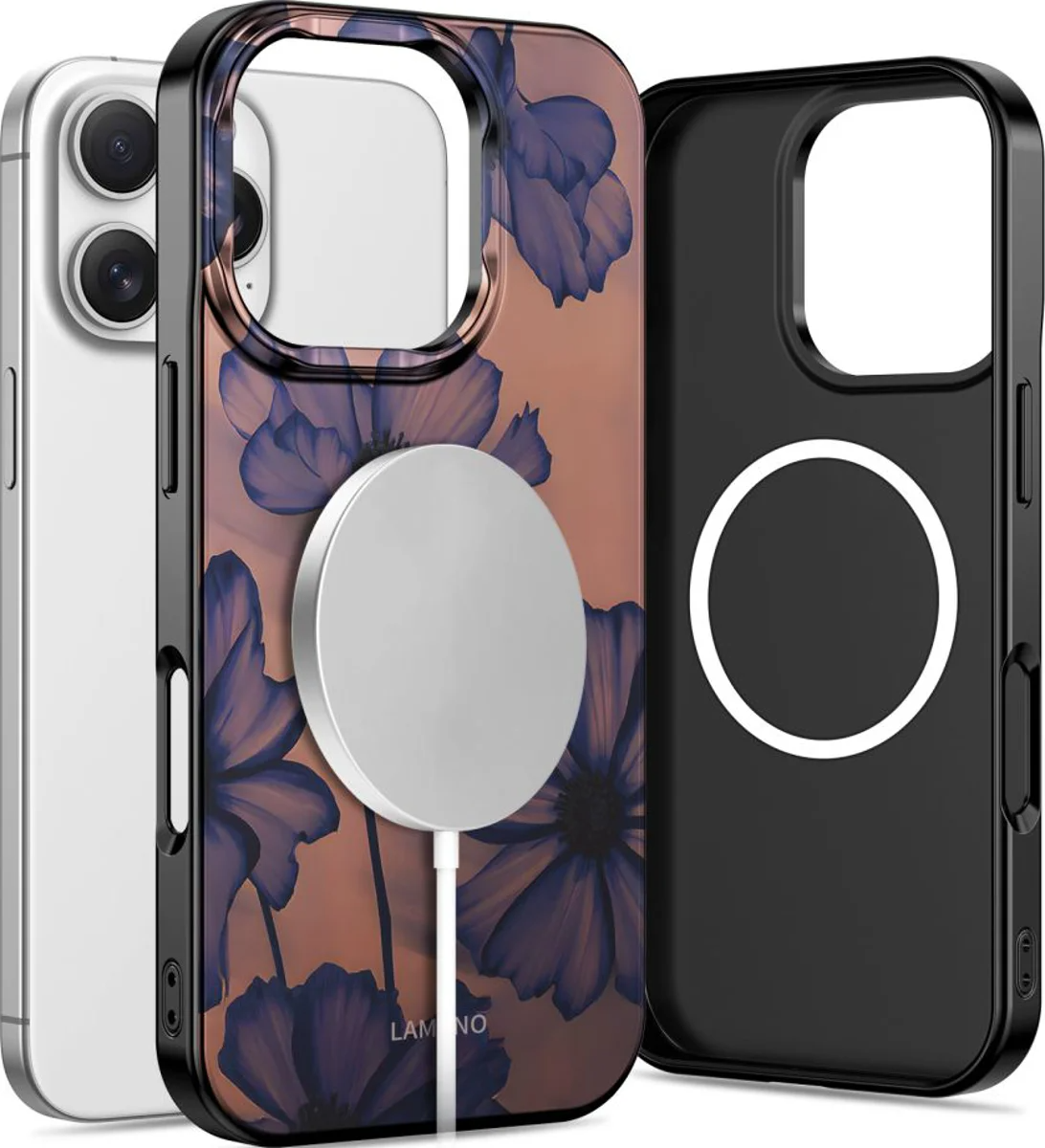 Custodia MagSafe per Apple iPhone 16 Pro Max, Tech-Protect, Lamano Velvet Night, Nera