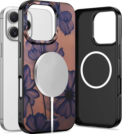 Custodia MagSafe per Apple iPhone 16 Pro Max, Tech-Protect, Lamano Velvet Night, Nera