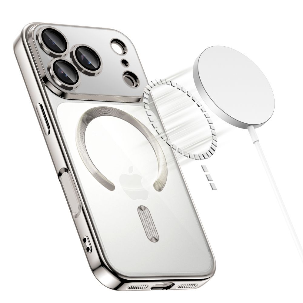 Custodia MagSafe per Apple iPhone 17 Pro, Tech-Protect, Magflex, Argento