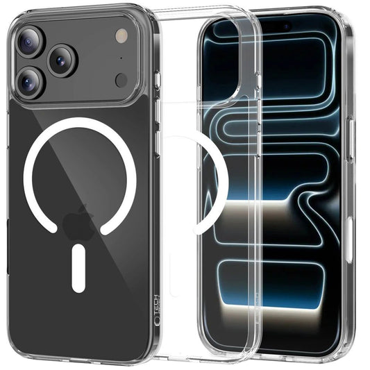Custodia MagSafe per Apple iPhone 17 Pro Max, Tech-Protect, Flexair Hybrid CC, Trasparente