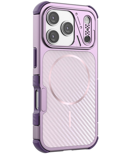 Custodia MagSafe per Apple iPhone 18 Pro / 17 Pro, OEM, Protezione in Carbonio e Angoli, Viola