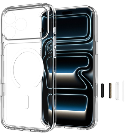 Custodia MagSafe per Apple iPhone 18 Pro / 17 Pro, Tech-Protect, Flexair Hybrid CC, Trasparente