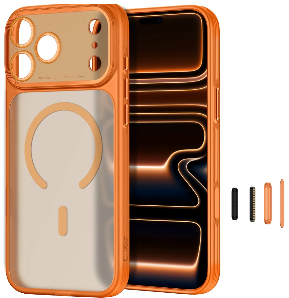 Custodia MagSafe per Apple iPhone 18 Pro Max / 17 Pro Max, Tech-Protect, MagPrime CC, Arancione Opaco
