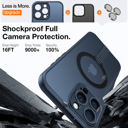 Custodia MagSafe per Apple iPhone 16 Pro Max, Torras, Pstand Spin, Nera