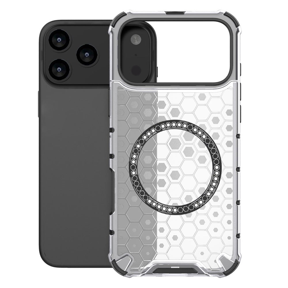 Custodia MagSafe per Apple iPhone 17 Pro Max, Techsuit, HoneyComb Shield, Bianca