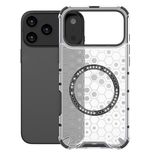 Custodia MagSafe per Apple iPhone 17 Pro Max, Techsuit, HoneyComb Shield, Bianca