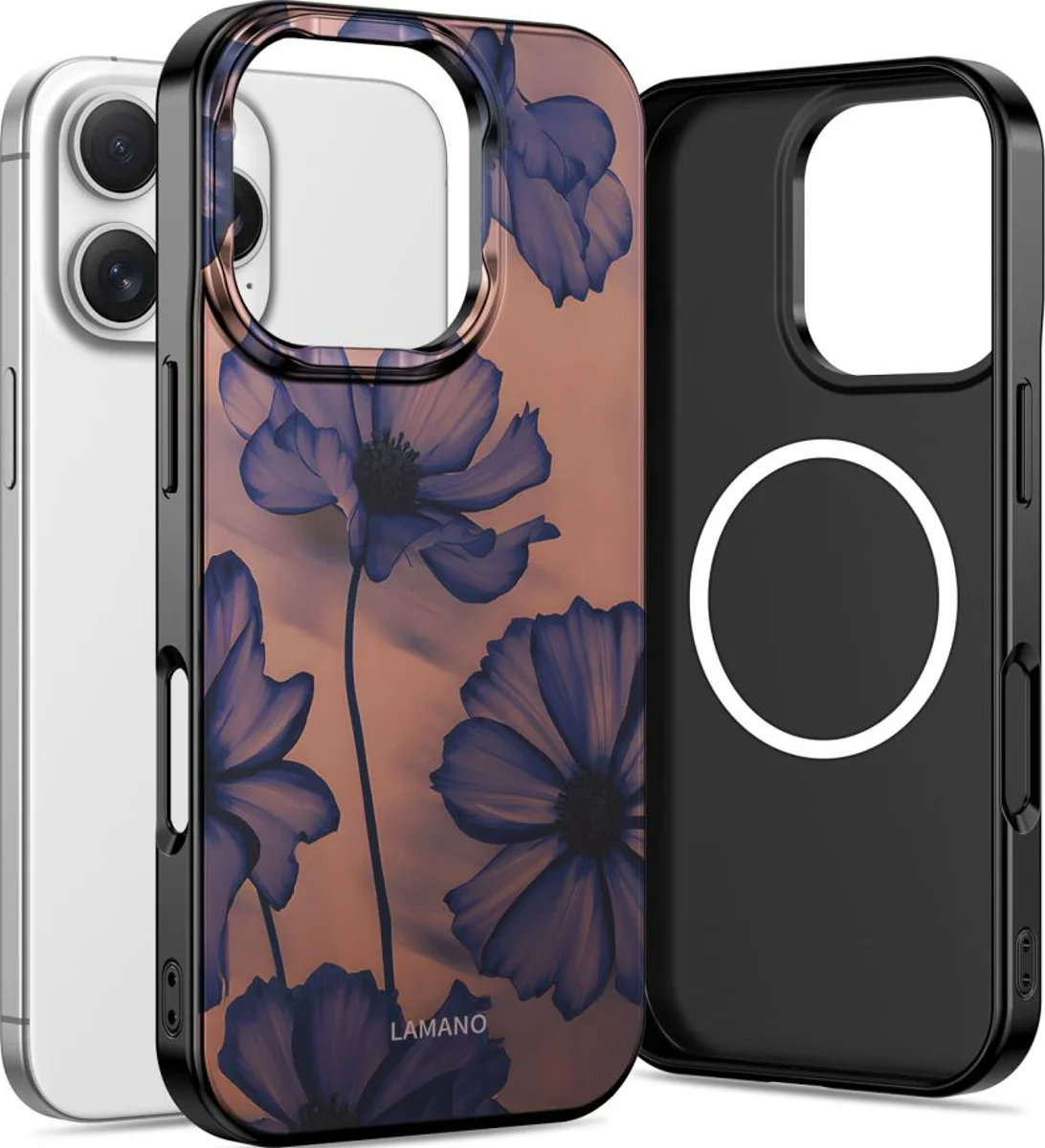 Custodia MagSafe per Apple iPhone 16 Pro, Tech-Protect, Lamano Velvet Night, Nera