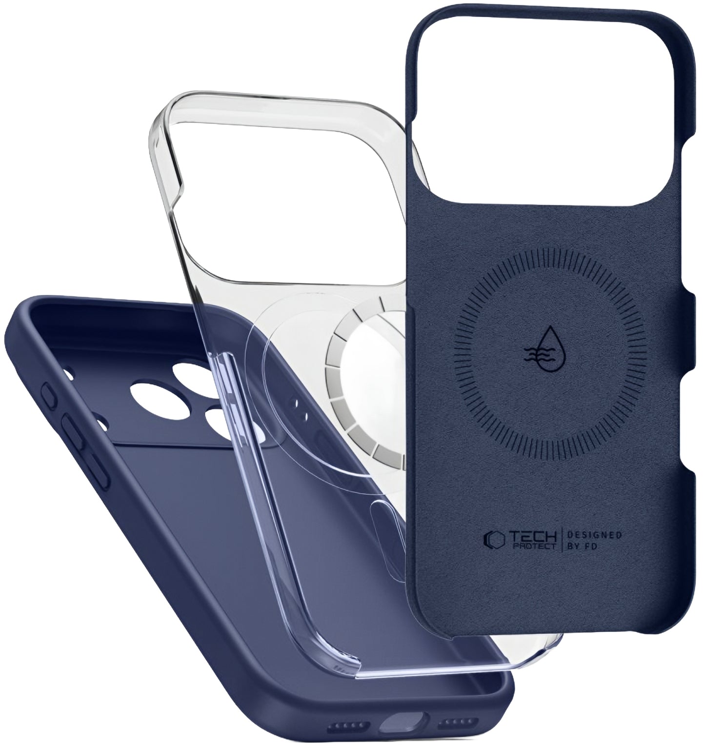 Custodia MagSafe per Apple iPhone 17 Pro, Tech-Protect, Silicone, Blu navy