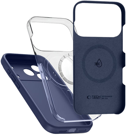 Custodia MagSafe per Apple iPhone 17 Pro, Tech-Protect, Silicone, Blu navy