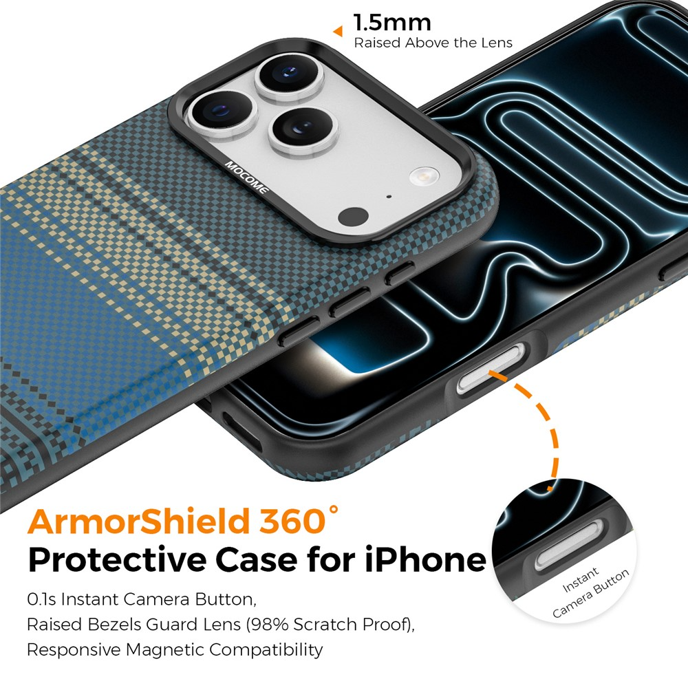 Custodia MagSafe per Apple iPhone 17 Pro, OEM, Gradient Rainbow, Blu Navy