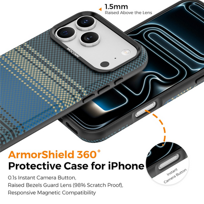Custodia MagSafe per Apple iPhone 17 Pro, OEM, Gradient Rainbow, Blu Navy