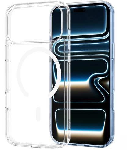 Custodia MagSafe per Apple iPhone 18 Pro Max / 17 Pro Max, Tech-Protect, Flexair Hybrid con protezione per schermo, Trasparente