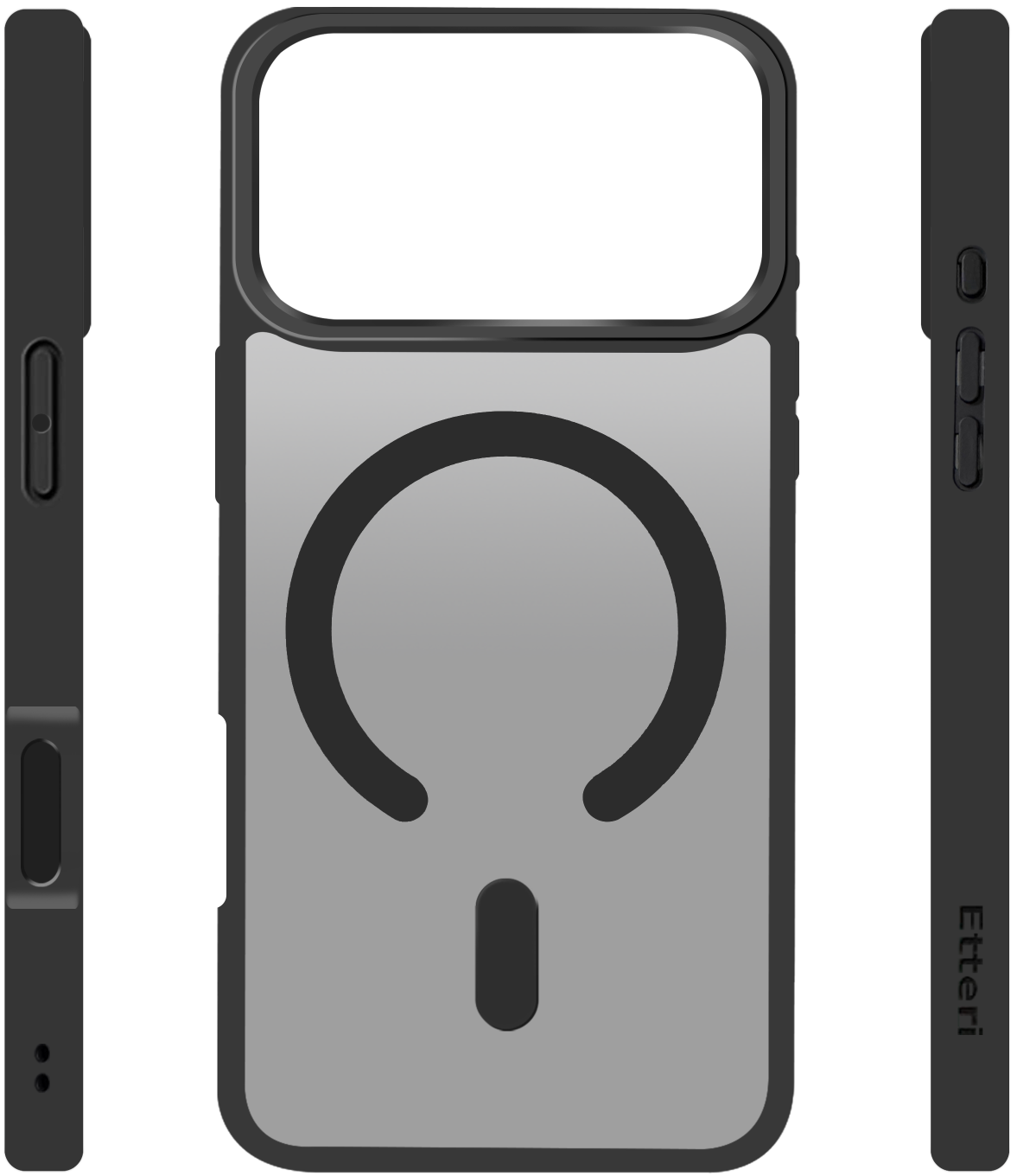 Custodia MagSafe per Apple iPhone 18 Pro / 17 Pro, Etteri, Matt Mag, Nera