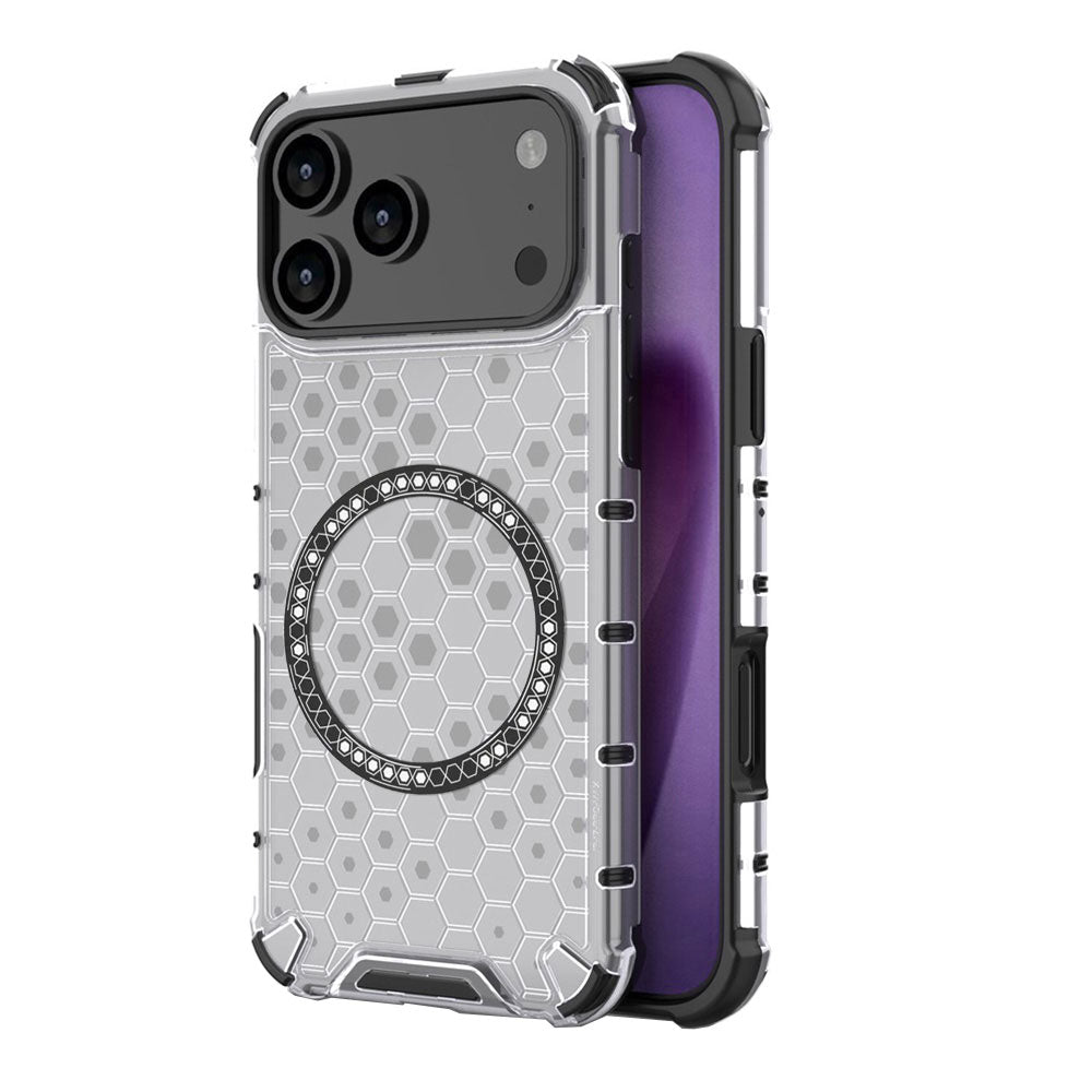 Custodia MagSafe per Apple iPhone 17 Pro Max, Techsuit, HoneyComb Shield, Bianca