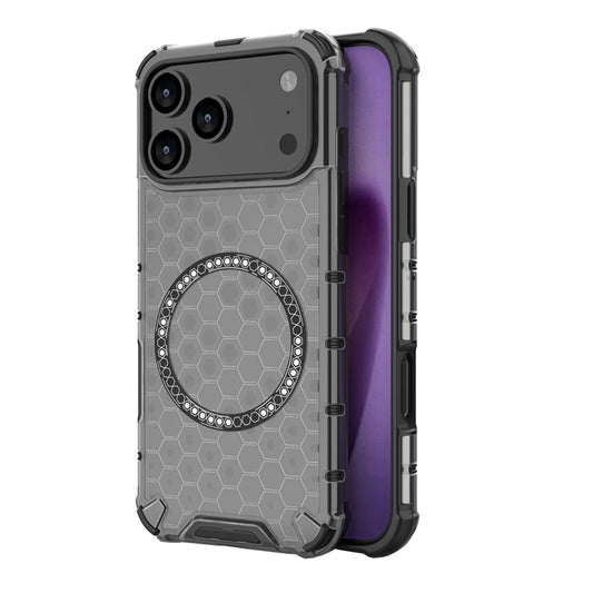 Custodia MagSafe per Apple iPhone 17 Pro Max, Techsuit, HoneyComb Shield, Nera