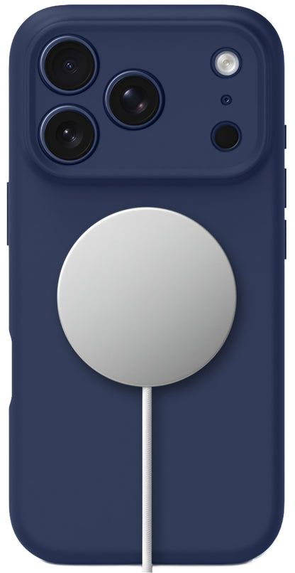 Custodia MagSafe per Apple iPhone 17 Pro, Tech-Protect, Silicone, Blu navy