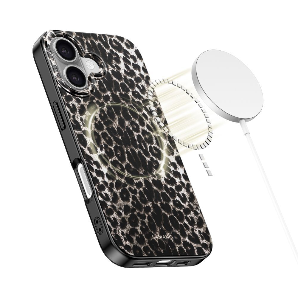 Custodia MagSafe per Apple iPhone 17, Tech-Protect, Lamano Leopard, Nera