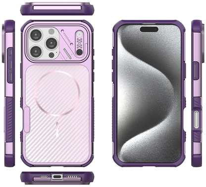 Custodia MagSafe per Apple iPhone 16 Pro Max, OEM, Protezione in Carbonio e Angoli, Viola