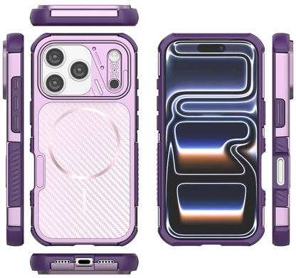 Custodia MagSafe per Apple iPhone 18 Pro Max / 17 Pro Max, OEM, Protezione in Carbonio e Angoli, Viola