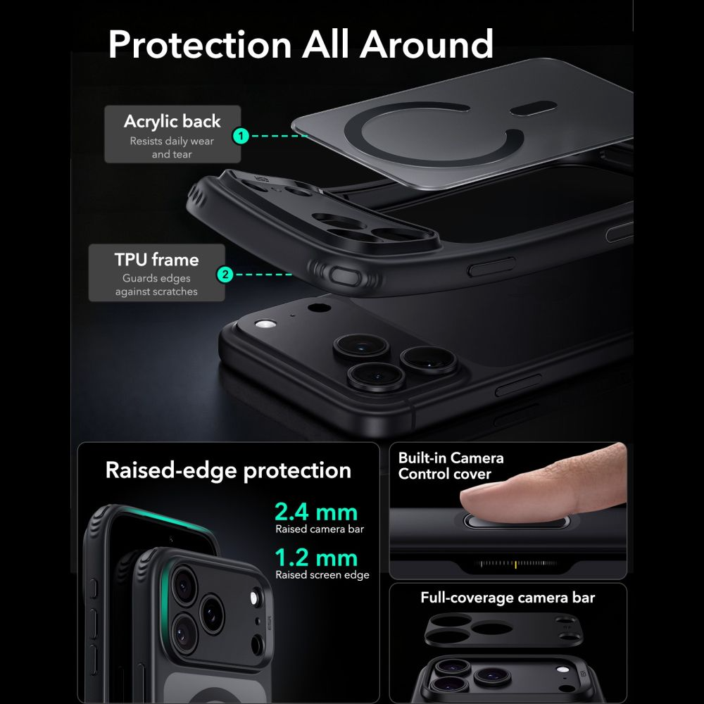Custodia MagSafe per Apple iPhone 18 Pro Max / 17 Pro Max, ESR, Classic Hybrid, Nera