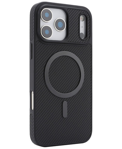 MagSafe Case for Apple iPhone 17 Pro, OEM, Carbon Metal Ring, Black