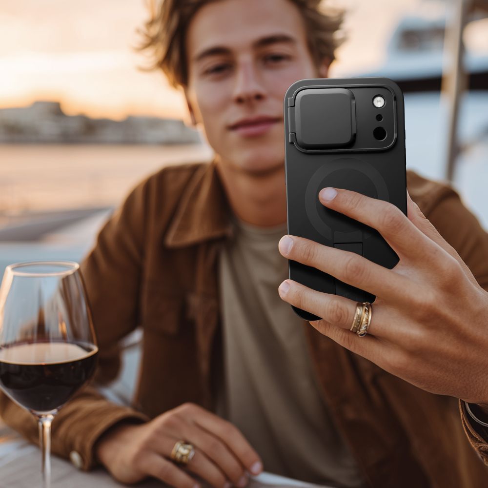 Custodia MagSafe per Apple iPhone 17 Pro Max, Tech-Protect, Kevlar Aura, Nera