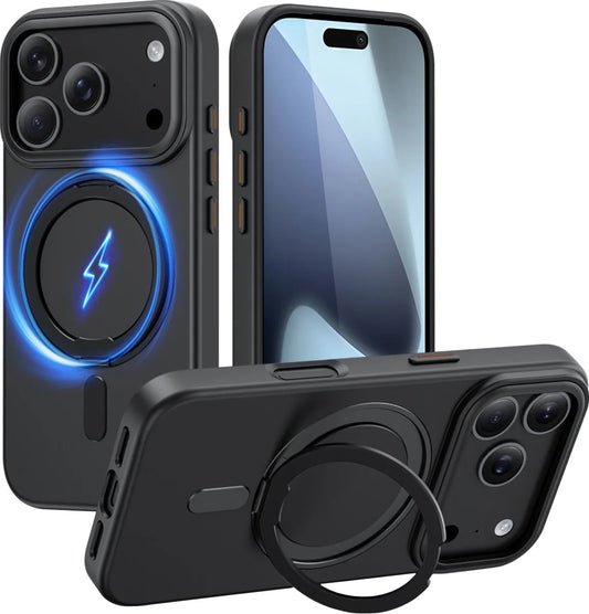 Custodia MagSafe per Apple iPhone 17 Pro, Tech-Protect, MagRing, Nera