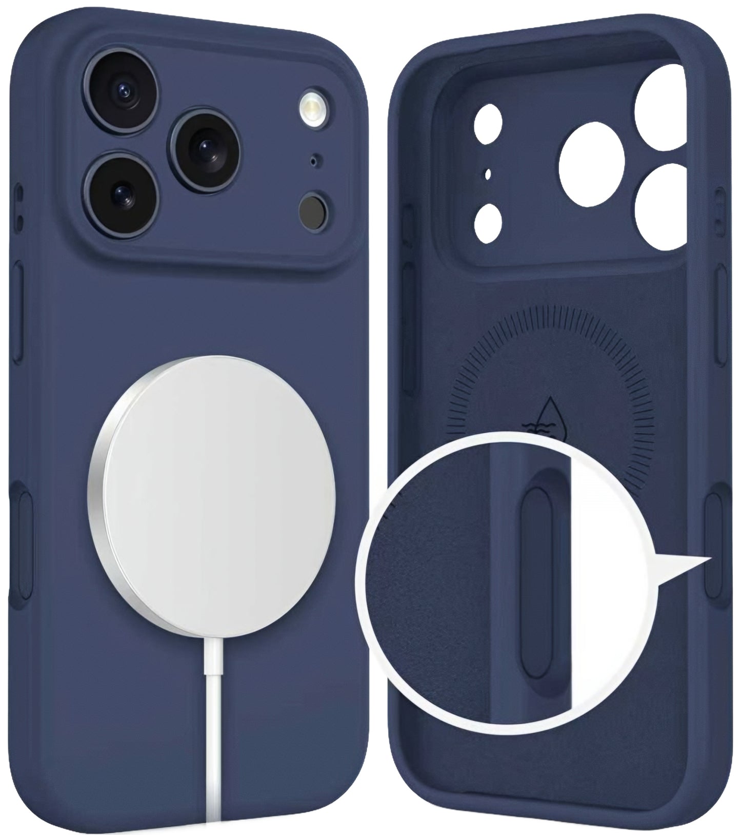 Custodia MagSafe per Apple iPhone 17 Pro, Tech-Protect, Silicone, Blu navy