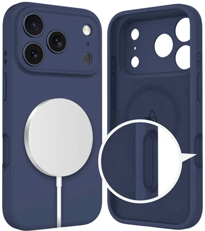 Custodia MagSafe per Apple iPhone 17 Pro, Tech-Protect, Silicone, Blu navy
