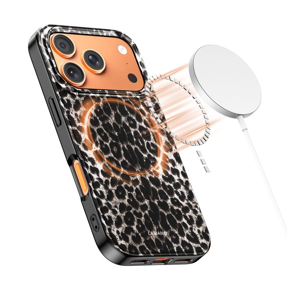 Custodia MagSafe per Apple iPhone 17 Pro, Tech-Protect, Lamano Leopard, Nera