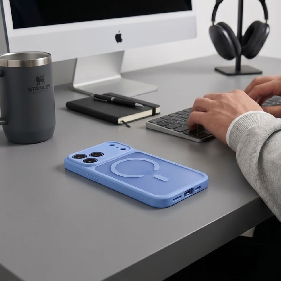 Custodia MagSafe per Apple iPhone 18 Pro / 17 Pro, Tech-Protect, BasicMag, Blu Opaco