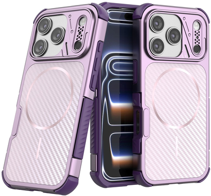 Custodia MagSafe per Apple iPhone 18 Pro Max / 17 Pro Max, OEM, Protezione in Carbonio e Angoli, Viola